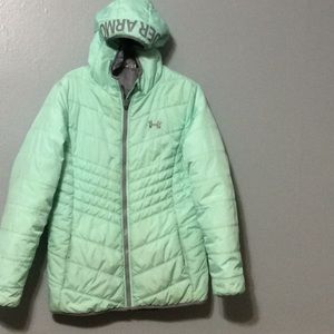 Under Armour Coldgear Girls Hooded Jacket Sz YXL